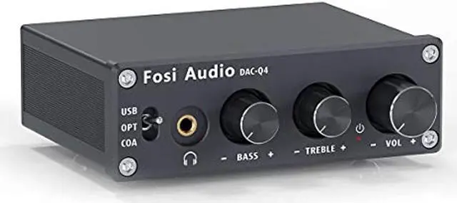 Alt view image 8 of 15 - Fosi Audio Q4 Desktop DAC Headphone Amp for PC Mini Stereo Headphone Amplifier Combo USB Optical Coaxial to RCA AUX Digital-to-Analog Audio Converter Adapter for Home Powered Speakers