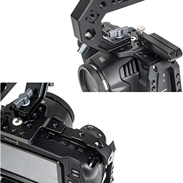 Alt view image 6 of 12 - CAME-TV BMPCC 4K/6K Full Cage Rig for Blackmagic Design Pocket Cinema Camera 4K/6K with Top Handle T5 SSD Holder Cold Shoe