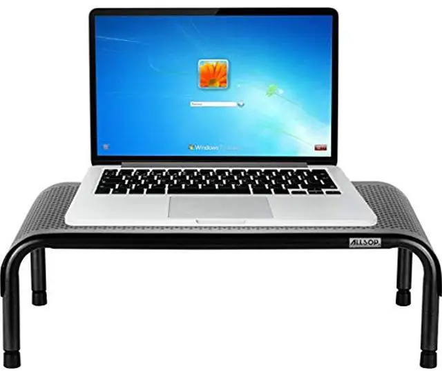 Alt view image 8 of 17 - Allsop Ergo 3 Metal Monitor Stand 10"x18"x6" Pearl/Black 31630