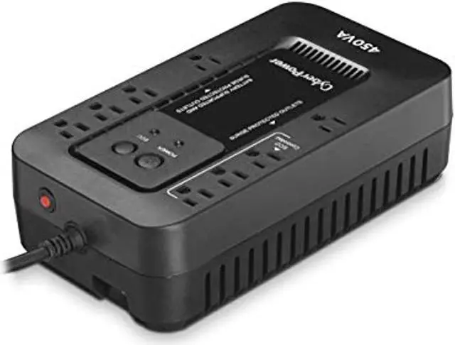 Alt view image 8 of 20 - CYBERPOWER EC450G - UPS - Compact - Standby - Output 120 VAC+/- 5% - 260Watt - 450VA - 10A - USB - Output 8 NEMA 5-15R - Sealed Lead-Acid Battery - Black