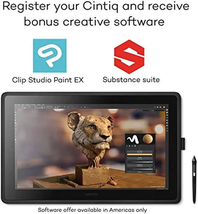 Alt view image 8 of 19 - Wacom Cintiq 22 Drawing Tablet with Full HD 21.5-Inch Display Screen, 8192 Pressure Sensitive Pro Pen 2 Tilt Recognition, Compatible with Mac OS Windows and All Pens