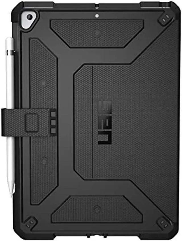 Alt view image 2 of 19 - UAG iPad 10.2-inch (9th Gen, 2021),(8th Gen, 2020) & (7th Gen, 2019) Case, Metropolis Rugged Heavy Duty Protective Cover Multi-Angle Viewing Folio Stand with Pencil Holder, Black