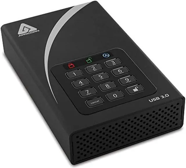 Alt view image 9 of 18 - Apricorn Aegis Padlock DT ADT-3PL256-12TB 12 TB Hard Drive - External - Desktop - TAA Compliant - USB 3.0 - 8 MB Buffer - Black - 256-bit Encryption Standard