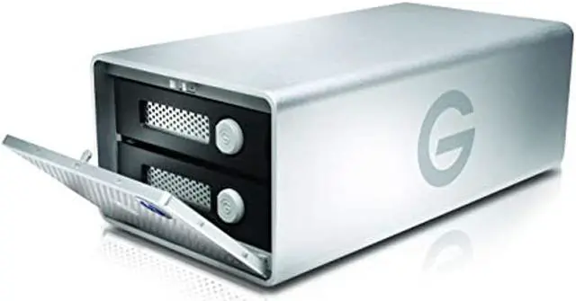 Alt view image 3 of 6 - G-Technology 28TB G-RAID with Thunderbolt 3, USB-C (USB 3.1 Gen 2), and HDMI, Removable Dual Drive Storage System, Silver - 0G10414-1