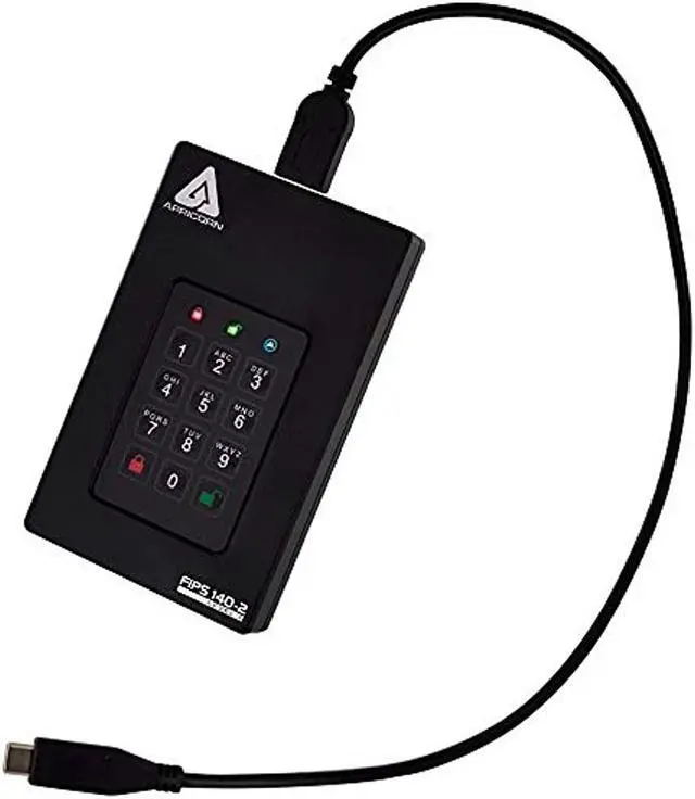 Alt view image 12 of 17 - Apricorn Aegis Fortress 2 TB Solid State Drive External USB 3.0 AFL3S2TB
