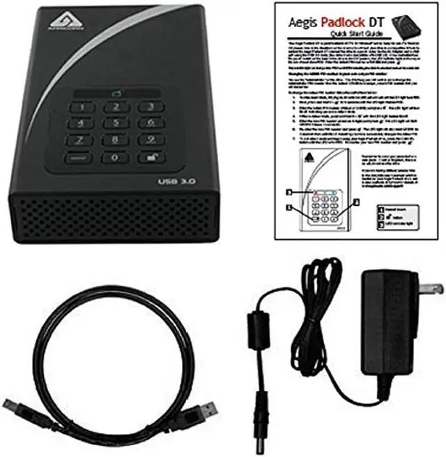 Alt view image 13 of 18 - Apricorn Aegis Padlock DT ADT-3PL256-12TB 12 TB Hard Drive - External - Desktop - TAA Compliant - USB 3.0 - 8 MB Buffer - Black - 256-bit Encryption Standard