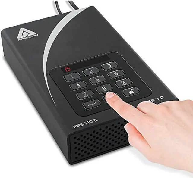 Alt view image 12 of 19 - Apricorn Aegis Padlock Dt Fips Adt-3Pl256f-12Tb 12 Tb Desktop Hard Drive - External - Black - Taa Compliant