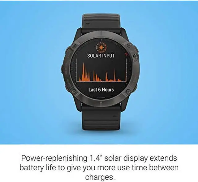 Alt view image 13 of 20 - Garmin FENIX6XPSTGB fenix 6X - Pro Solar Edition - Carbon