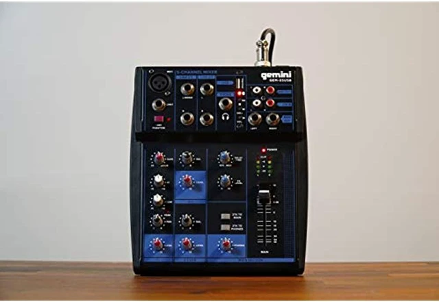 Alt view image 6 of 20 - Gemini compact 5-channel Bluetooth mixer with USB playback