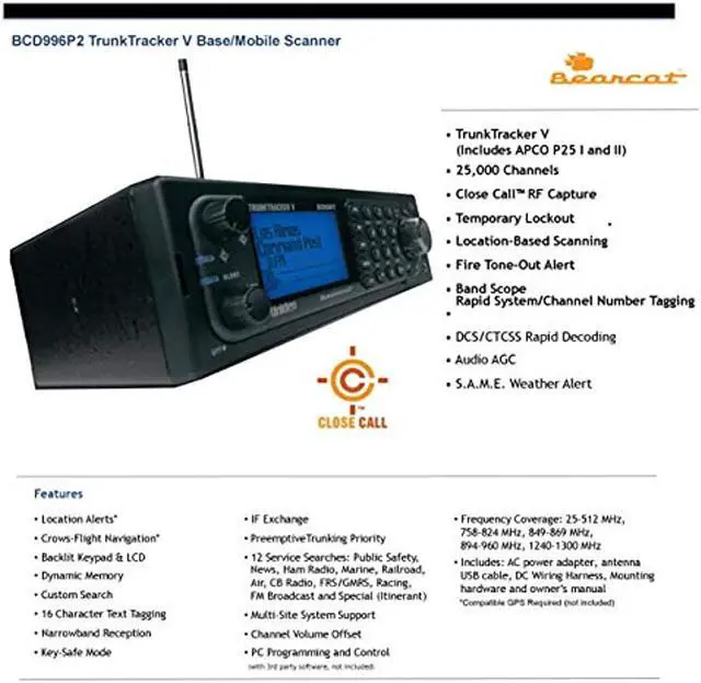 Alt view image 14 of 20 - UNIDEN BCD996P2 DIGITAL MOBILE TRUNKTRACKER V SCANNER