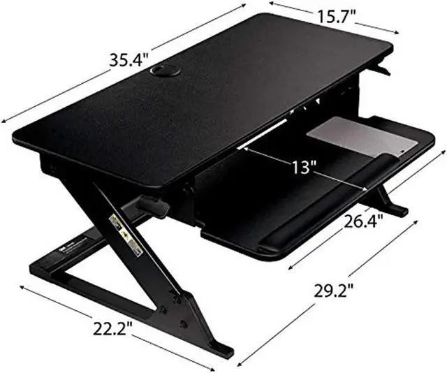 Alt view image 13 of 20 - 3M SD60B Standing Desk, Converts Desktop To Sit-Stand Workstation, 35.4" x 23.2" x 6.2"