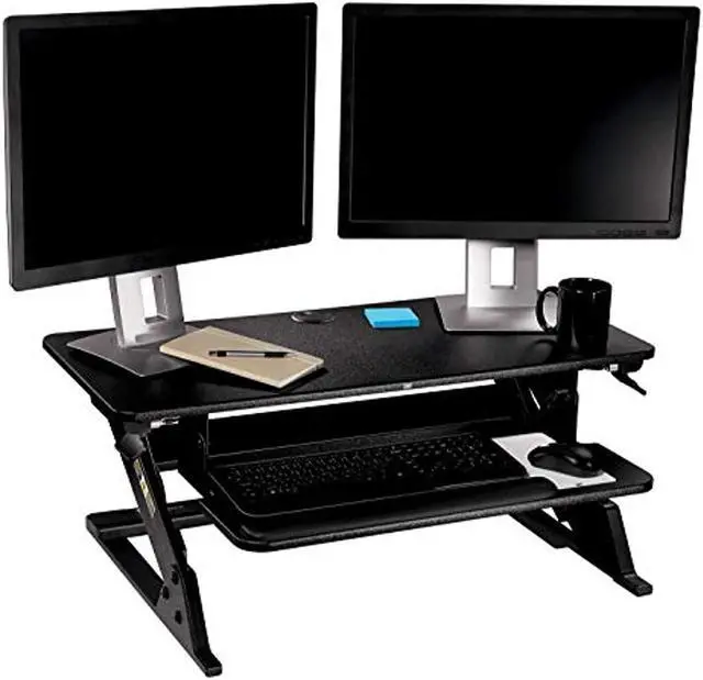 Alt view image 16 of 20 - 3M SD60B Standing Desk, Converts Desktop To Sit-Stand Workstation, 35.4" x 23.2" x 6.2"