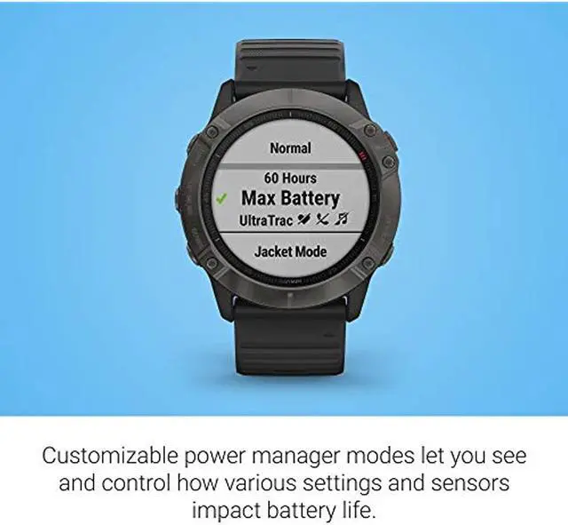 Alt view image 17 of 20 - Garmin FENIX6XPSTGB fenix 6X - Pro Solar Edition - Carbon