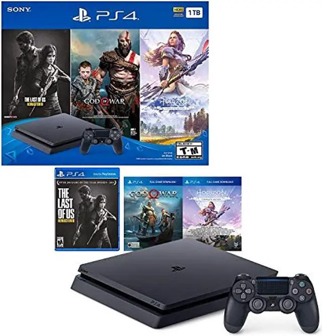 Alt view image 6 of 6 - Playstation 4 Slim Bundle - God of War, The Last of US Remastered, and Horizon Zero Dawn