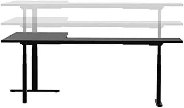 Alt view image 11 of 20 - Monoprice Triple Motor Height Adjustable Sit-Stand Corner Desk Frame - Black | 3 Leg Corner, L Shaped Table Base, Programmable Memory Settings - Workstream Collection