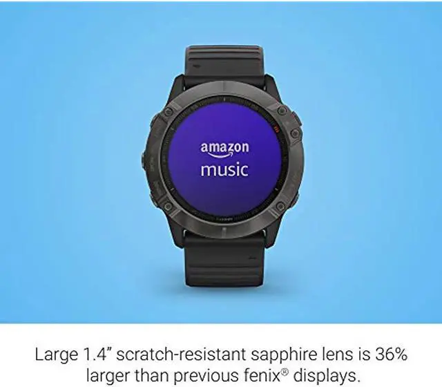 Alt view image 18 of 20 - Garmin Fenix 6X Sapphire, Premium Multisport GPS Watch,  -Carbon Gray DLC with Black Band-  (010-02157-10)