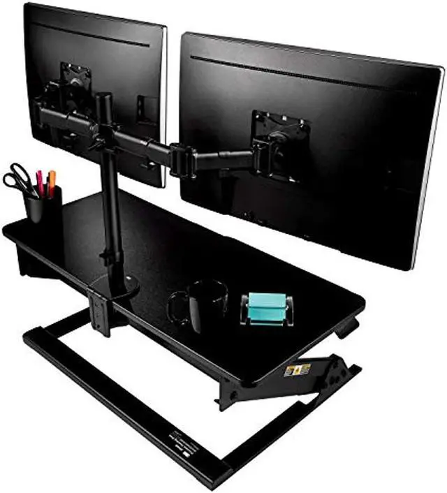 Alt view image 17 of 20 - 3M SD60B Standing Desk, Converts Desktop To Sit-Stand Workstation, 35.4" x 23.2" x 6.2"