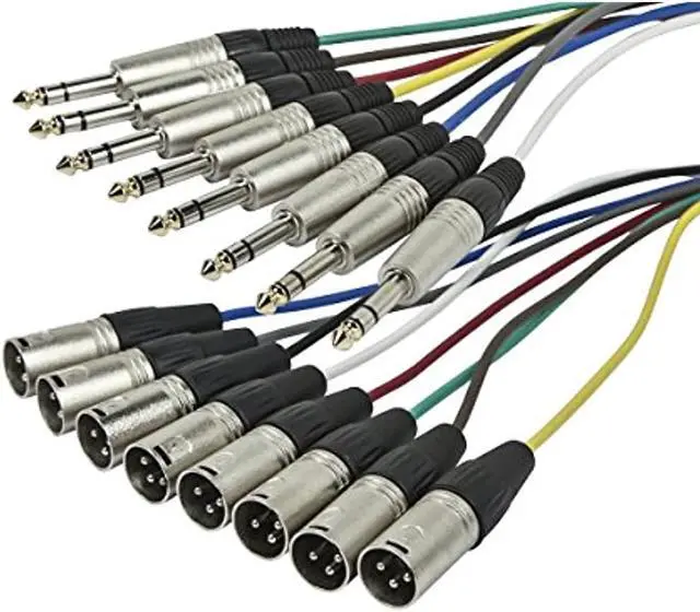 Alt view image 4 of 10 - Monoprice 8-Channel 1/4 Inch TRS Male to XLR Male Snake 26AWG Cable C/d - 3 Feet With 8 Balanced Mono / Unbalanced Stereo Lines