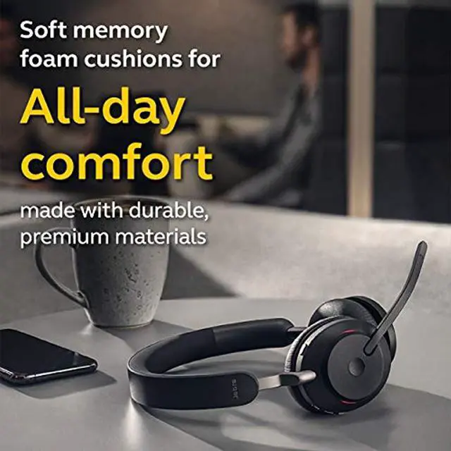 Alt view image 6 of 20 - Jabra Evolve2 65 Mono Wireless On-Ear Headset (Microsoft Teams, USB Type-A, Black)