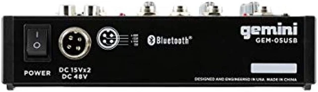 Alt view image 4 of 20 - Gemini compact 5-channel Bluetooth mixer with USB playback