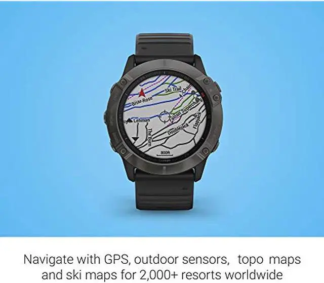 Alt view image 20 of 20 - Garmin Fenix 6X Sapphire, Premium Multisport GPS Watch,  -Carbon Gray DLC with Black Band-  (010-02157-10)