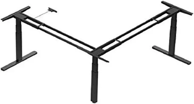 Alt view image 9 of 20 - Monoprice Triple Motor Height Adjustable Sit-Stand Corner Desk Frame - Black | 3 Leg Corner, L Shaped Table Base, Programmable Memory Settings - Workstream Collection