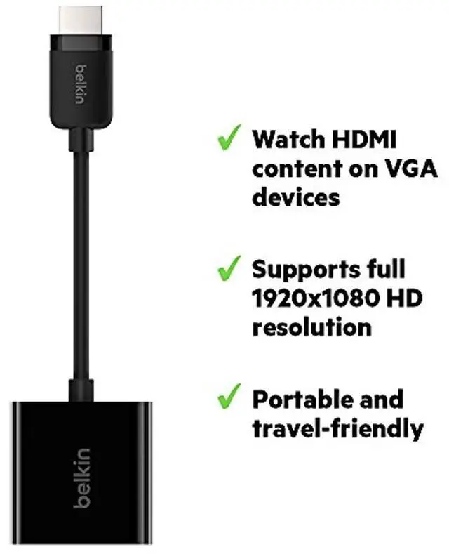 Alt view image 5 of 20 - Belkin Hdmi To Vga Adapter