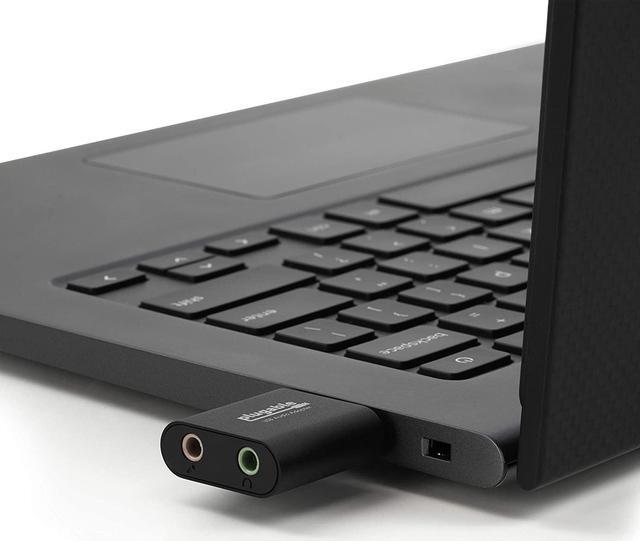 Alt view image 4 of 17 - Plugable USB Audio Adapter with 3.5mm Speaker-Headphone and Microphone Jack, Add an External Stereo Sound Card to Any PC, Compatible with Windows, Mac, and Linux