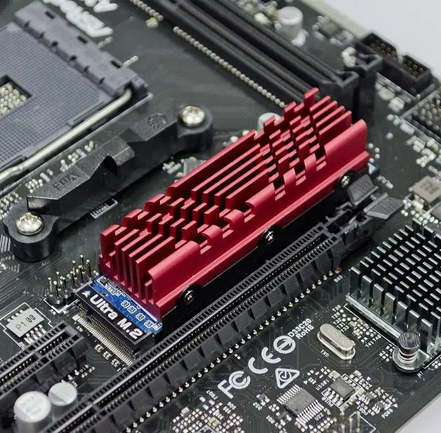 Alt view image 7 of 7 - Digifast M.2 2280 SSD Premium Heatsink - Red