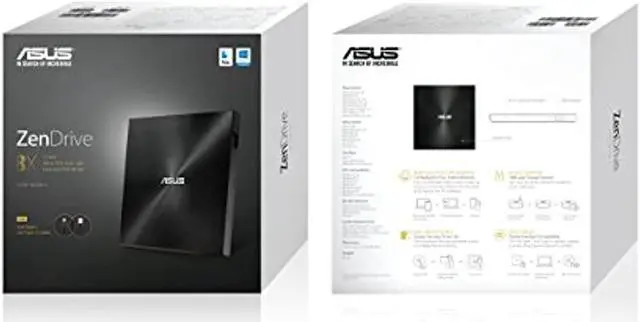 Alt view image 10 of 13 - ASUS ZenDrive Black 13mm External 8X DVD/Burner Drive +/-RW with M-Disc Support, Compatible with Both Mac & Windows and Nero BackItUp for Android Devices (USB 2.0 & Type-C Cables Included)