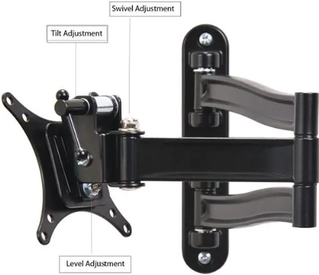 Alt view image 5 of 10 - VideoSecu Tilt Swivel LCD LED TV Monitor Wall Mount for most 15 - 27 inch 3D HDTV Flat Panel Screen Display Articulating Arm Full Motion Bracket - VESA 75/100mm A28
