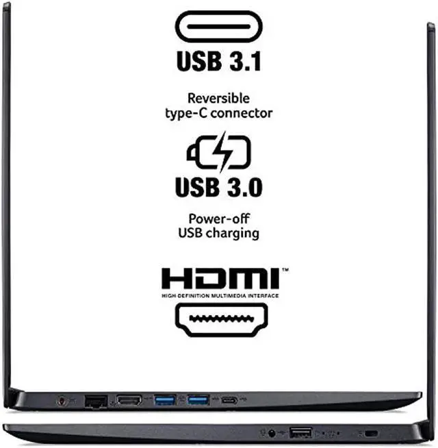Alt view image 5 of 7 - Acer Aspire 5 A515-55T-53AP, 15.6" HD Touch Display, 10th Gen Intel Core i5-1035G1, 8GB DDR4, 256GB NVMe SSD, WiFi 6, HD Webcam, Backlit Keyboard, Windows 10 Home