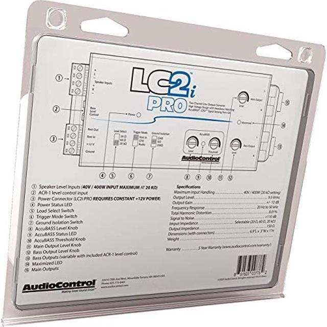 Alt view image 6 of 19 - AudioControl LC2i PRO 2-Channel Line Output Converter with Impedance Matching, AccuBASS, GTO, Audio Signal Sense, 12V Turn-On and ACR-1 Dash Remote Subwoofer Control