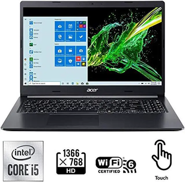 Alt view image 3 of 7 - Acer Aspire 5 A515-55T-53AP, 15.6" HD Touch Display, 10th Gen Intel Core i5-1035G1, 8GB DDR4, 256GB NVMe SSD, WiFi 6, HD Webcam, Backlit Keyboard, Windows 10 Home
