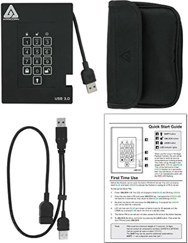 Alt view image 9 of 14 - Apricorn Aegis Padlock Fortress A25-3Pl256-S2000f 2 Tb Solid State Drive - 2.5" External - Black