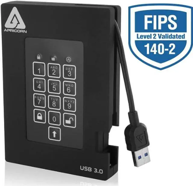 Alt view image 6 of 14 - Apricorn Aegis Padlock Fortress A25-3Pl256-S2000f 2 Tb Solid State Drive - 2.5" External - Black