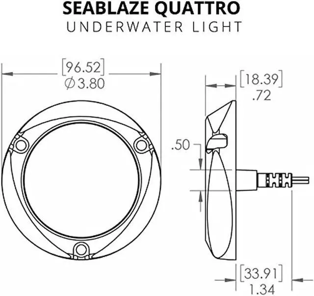 Alt view image 3 of 10 - LUMITEC QUATTRO DUAL COLOR BLUE/WHITE SURFACE MOUNT BRONZE HOUSING 12/24VDC