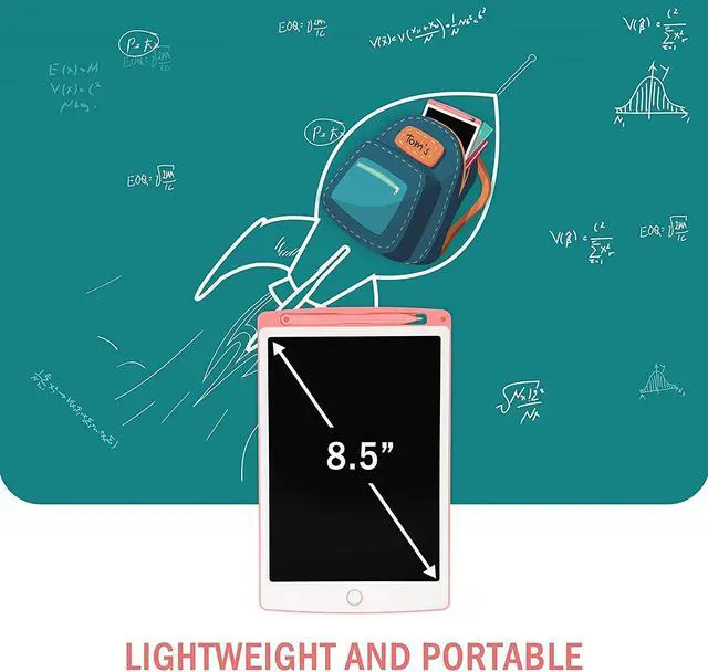 Alt view image 4 of 7 - JONZOO LCD Writing Tablet, Electronic Graphics Ewriter Digital Board Mini Drawing Pad with Handwriting Stylus Reusable Portable for Kids and Adults(8.5 inches Pink)