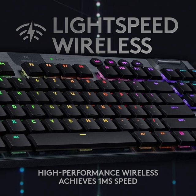 Alt view image 4 of 8 - Logitech G915 TKL 920-009495 Tenkeyless LIGHTSPEED Wireless RGB Mechanical Backlit USB Gaming Keyboard GL Tactile Switch, Carbon