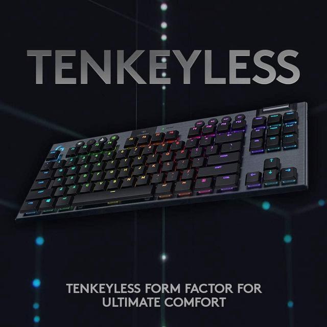 Alt view image 5 of 8 - Logitech G915 TKL 920-009495 Tenkeyless LIGHTSPEED Wireless RGB Mechanical Backlit USB Gaming Keyboard GL Tactile Switch, Carbon
