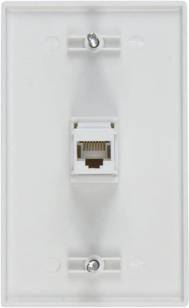 Alt view image 6 of 7 - Buyer's Point 1 Port Cat6 Ethernet Wall Plate, Female-Female White - 5 Pack