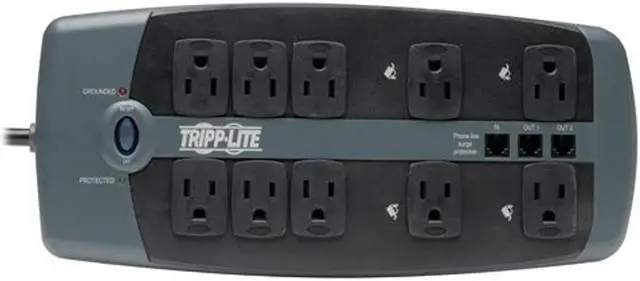 Alt view image 11 of 20 - Tripp Lite TLP1008TEL 8ft. 10 Outlets 2395 Joules Protect It! Surge Suppressor