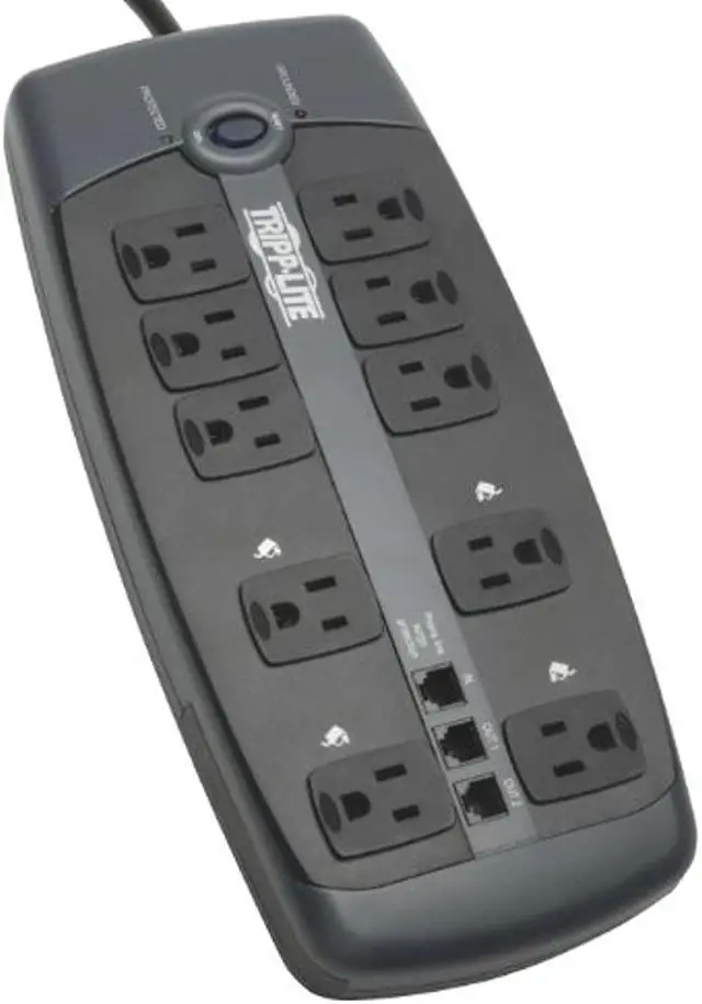 Alt view image 9 of 20 - Tripp Lite TLP1008TEL 8ft. 10 Outlets 2395 Joules Protect It! Surge Suppressor