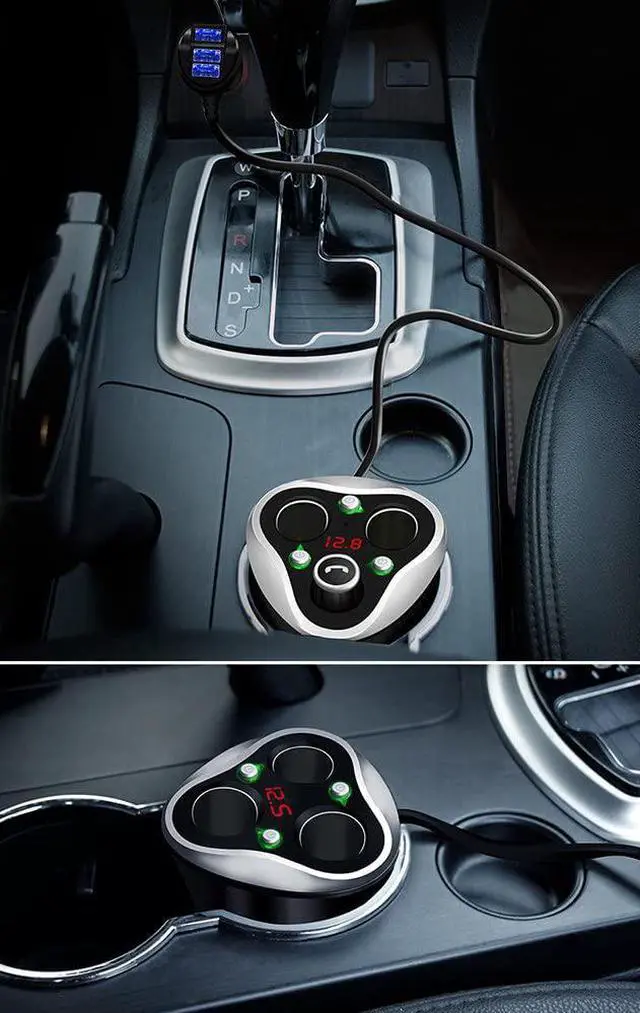 Alt view image 7 of 7 - Skyocean 3 Socket Cigarette Lighter Splitter Power Adapter + 3 USB Car Charger 120W 12V/24V DC Outlet with Volt Meter, On/Off Switch for Cell Phone GPS Dash Cam & All Electronic Devices (Black)