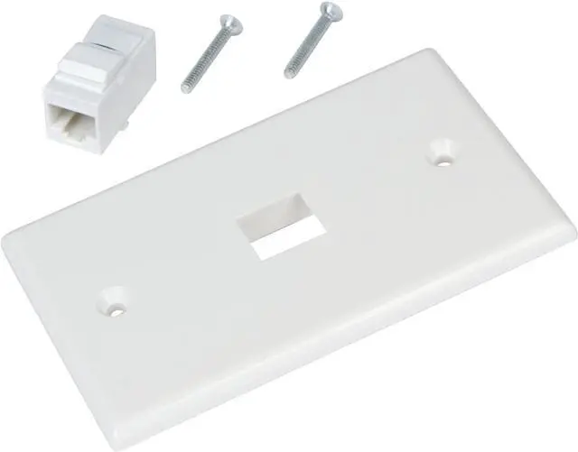 Alt view image 7 of 7 - Buyer's Point 1 Port Cat6 Ethernet Wall Plate, Female-Female White - 5 Pack