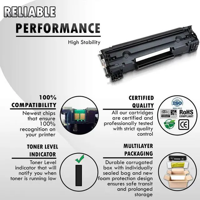 Alt view image 2 of 5 - 2 Inkfirst Compatible Toner Cartridges Replacement for HP CF283A 83A LaserJet Pro M127fw M125nw M201dw M201n M225dn M225dw