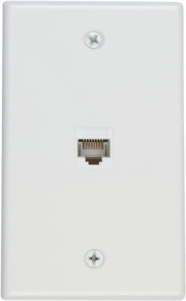 Alt view image 2 of 7 - Buyer's Point 1 Port Cat6 Ethernet Wall Plate, Female-Female White - 5 Pack