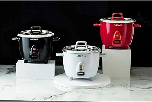 Alt view image 7 of 7 - AROMA ARC-753SG White Simply Stainless 6-Cup Rice Cooker