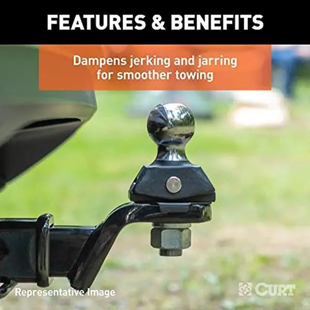 Alt view image 5 of 7 - CURT 40246 RockerBall Cushion Hitch Trailer Ball 3,500 lbs, 2-Inch Diameter, 3/4-Inch Shank