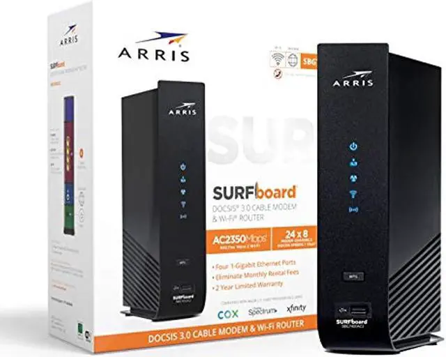 Alt view image 13 of 20 - ARRIS SURFboard (24x8) DOCSIS 3.0 Cable Modem Plus AC2350 Dual Band Wi-Fi Router, approved for Cox, Spectrum, Xfinity & more (SBG7400AC2)